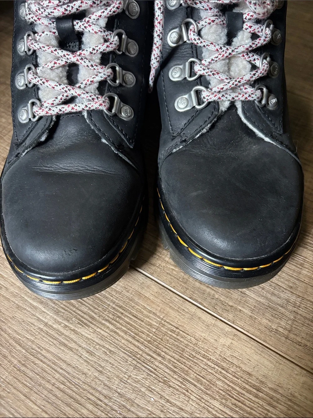 Dr. Martens Black Sherpa-Trim Lace-Up Winter Boots